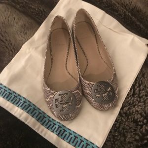 Tory Burch Snakeskin Ballet Flats